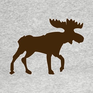 Moose Brown Silhouette Rustic Woodland T-Shirt